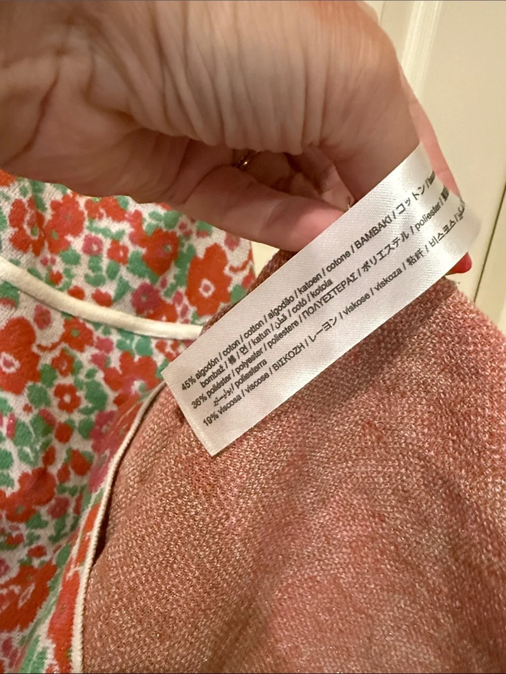 Zara floral knit halter mini dress, large - Picture 5 of 9
